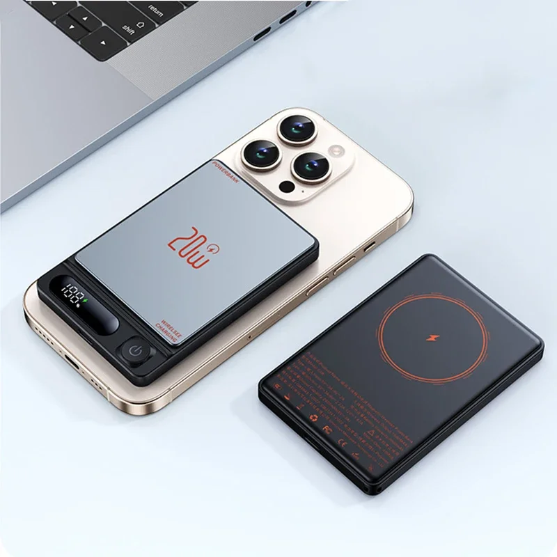 

Магнитный внешний аккумулятор Qi2 для Magsafe, беспроводная быстрая зарядка, портативный внешний аккумулятор для iPhone, Samsung, Xiaomi, запасной аккумулятор