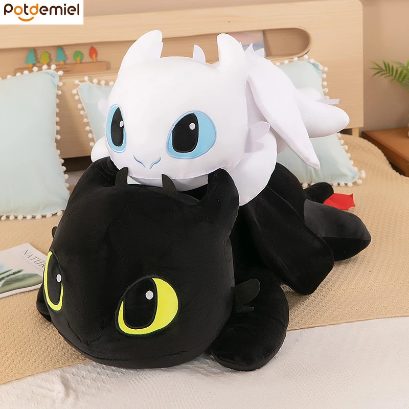 

Big Size Cartoon White Dragon Black Dragon Plush Toys Kawaii Anime Plush Dolls Room Plush Hug Pillow Boys Girls Birthday Gifts