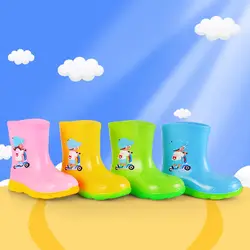 Botas De Lluvia Cartoon bambino scarpe da pioggia quattro stagioni antiscivolo ragazzo impermeabile staccabile peluche stivali da acqua ragazza stivali di gomma