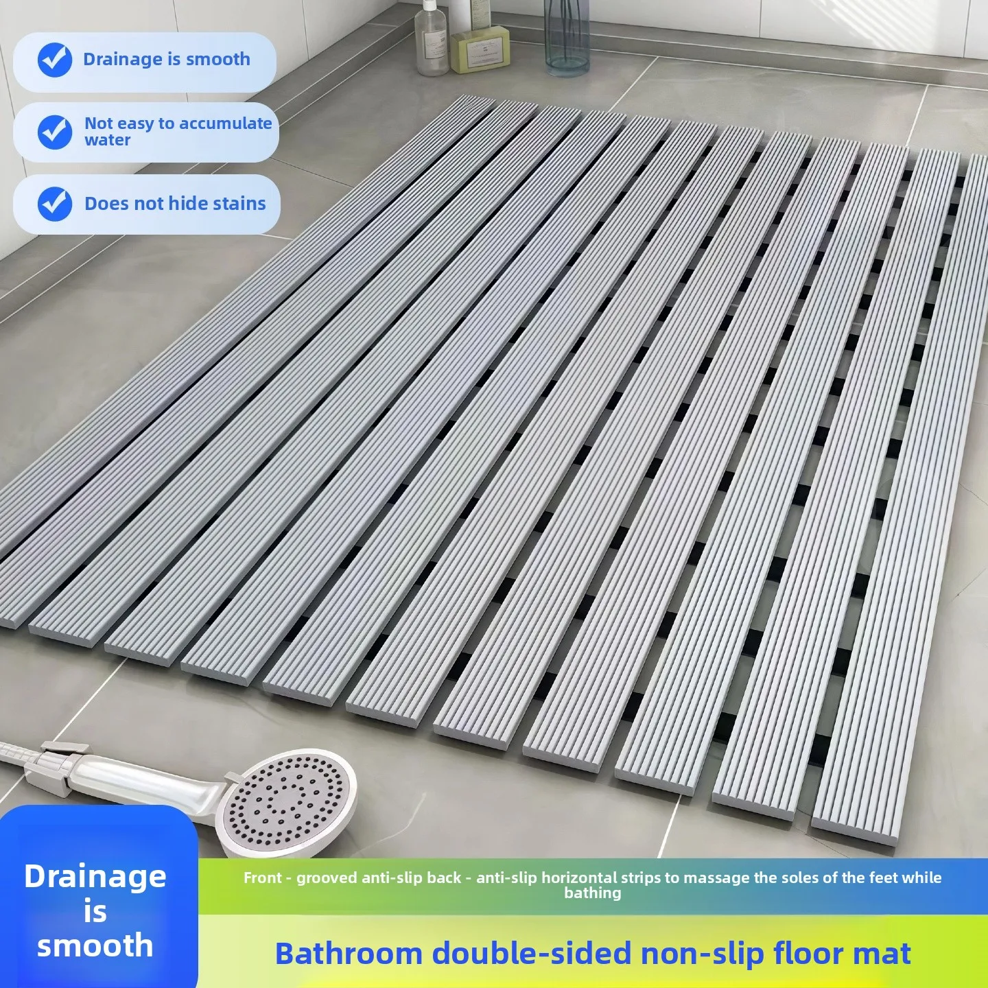 

Batoom Mat Non-Slip Floor Rug Eco-Friendly Absorbent No-S ower Bath Room Decorative Stripe Pattern Chinese Sle