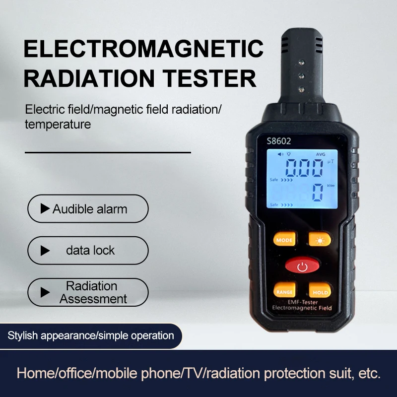 3-in-1 Counter Geiger EMF Meter Magnetic Field Radiation Meter Real-time Measure Temperature Electromagnetic Radiation Test