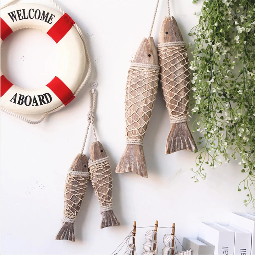 Adornos Colgantes de Madera Tallados a Mano, Estilo Rústico, para Regalo, Decoración de Pared, Colgantes de Cuerda, Decoración de Barco, Playa, Hogar, Accesorio de Fotografía, Tamaño S