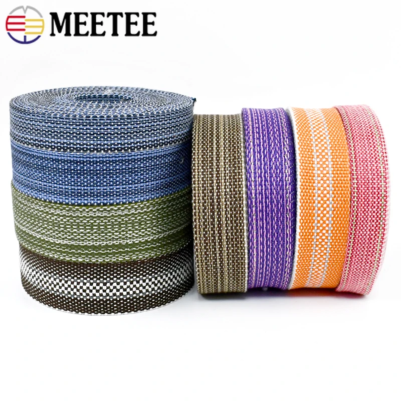 Meetee 1-5M 20-34mm Polyester Jacquard Webbing Cotton Tape Shoulder Bags Strap Shoes Ribbon Backpack Clothing Sewing Accessories