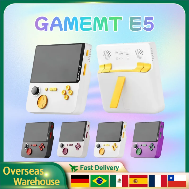 

GAMEMT E5 Handheld Games Console Video Game Consoles 5-inch IPS Screen 6000mAh Power Bank Support 13 Simulators Children's Gifts