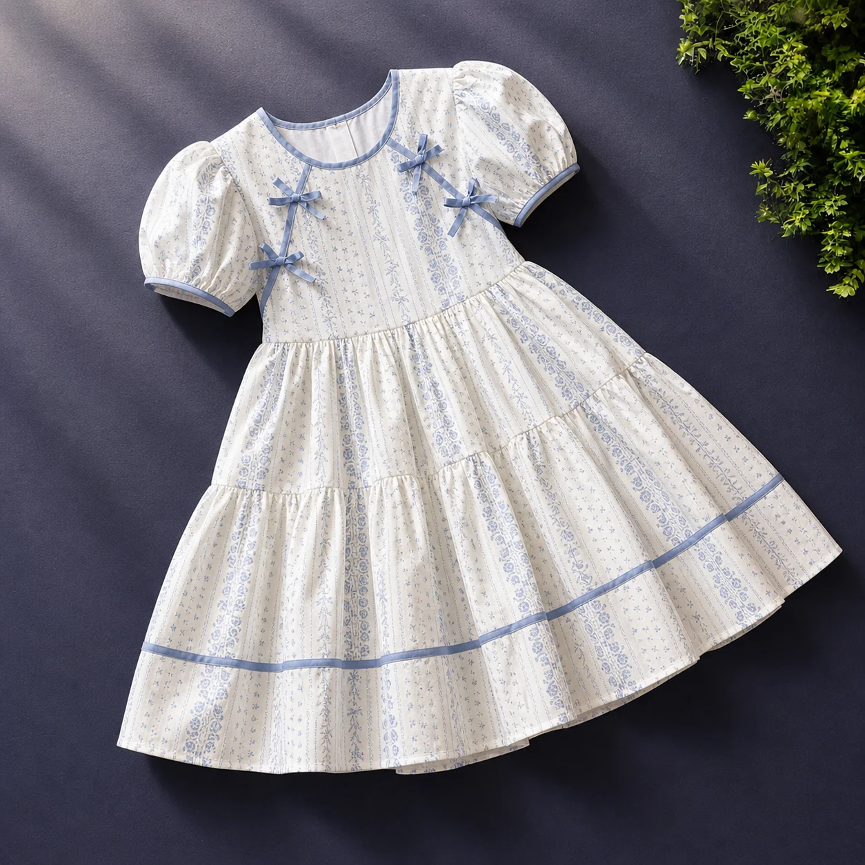 Baby Dresses For Girls Outfits Casual Floral Bow Short Sleeve Dress For Girls Clothes Children Clothes Flowy 6 8 10 12 13 Years