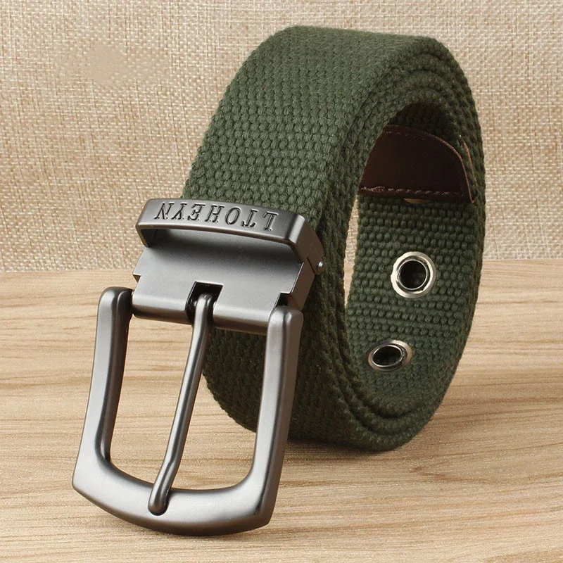 Alloy Needle Buckle Canvas Waistband for Men, Thickened and Extended Woven Waistband, Outdoor Leisure Waistband