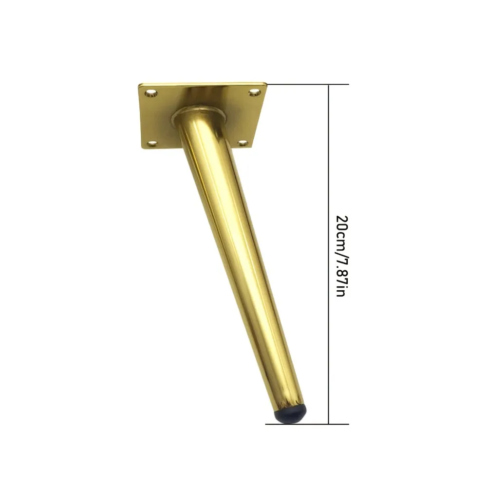 4pcs Modern Golden Metal Furniture Legs - Replacement Support Legs DIY for Dining Table Cabinet Sofa Furniture Cone Feet