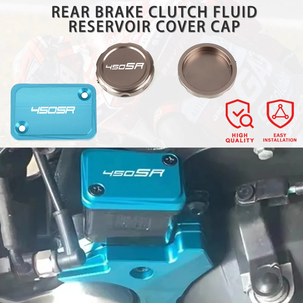 

FOR CFMOTO CF MOTO 450SR 450 SR 2022 2023 2024 Motorcycle Aluminum Front & Rear Brake Clutch Fluid Reservoir Cover Cap Protector
