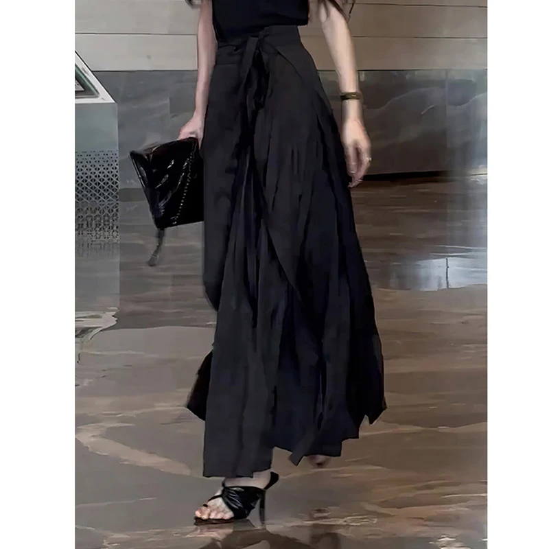 National Style 2025 New Arrival Spring Summer Women Casual Loose Straight Skirt Good Quality Fashion Ankle-length Skirts T105
