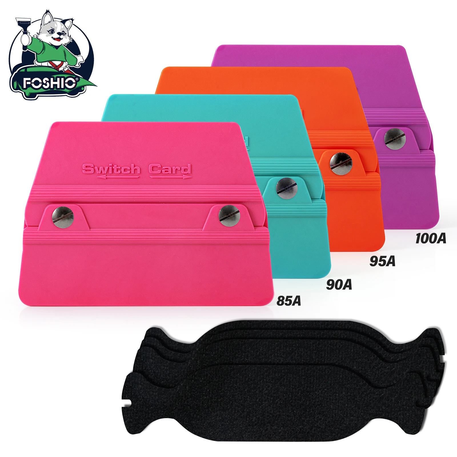 

FOSHIO Plastic Switch Card Scraper Set with Different Hardness Carbon Fiber Vinyl Wraps Protection Film Install Squeegee Tools