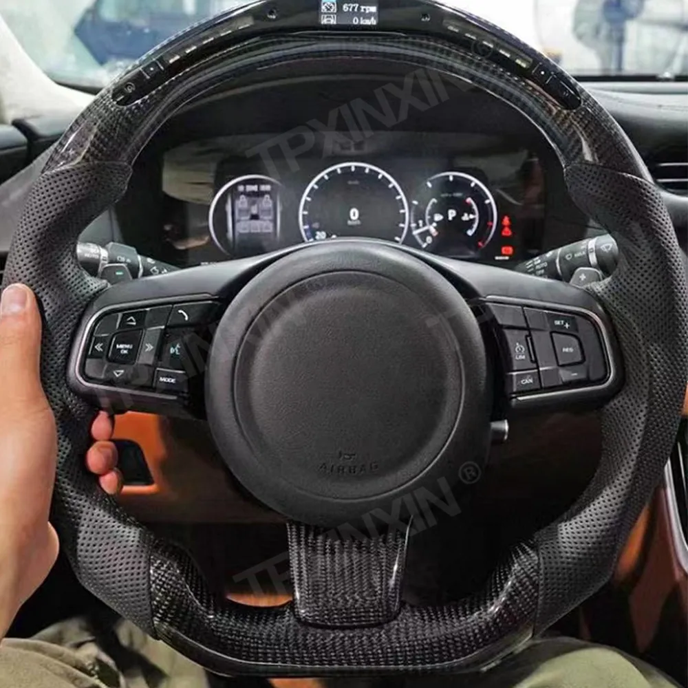 Car Steering Wheel Suitable For Jaguar Sports All Year LED Carbon Fiber Steering Wheel Modified Car Steering Wheel Auto Parts