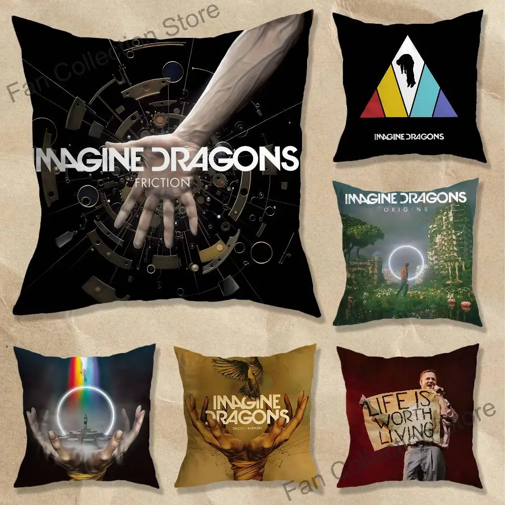 I-Imagine Dragons Band Anime Celebrity Merchandise All-Match Printed Pillow Case Sofa Car Office Room Decoration Protector