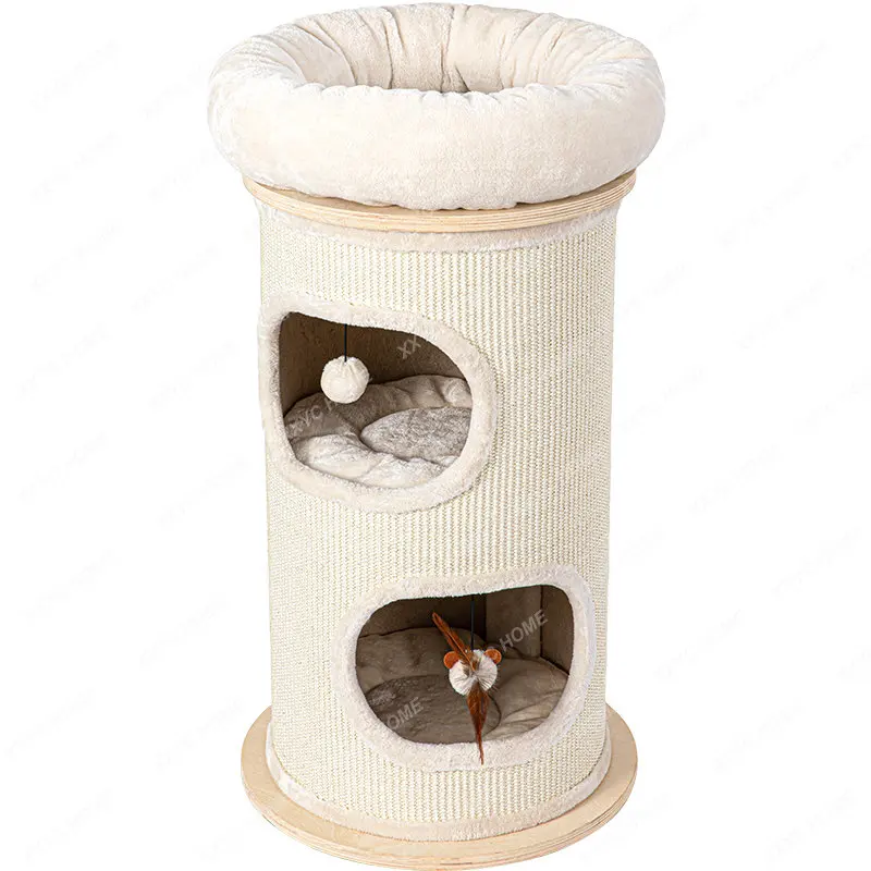 

Honey Pot Cat Cat Climbing Frame Cat Nest Cat Tree Integrated Sisal Bucket Winter Warm Multi-Layer Cat Nest Multi-Cat Family