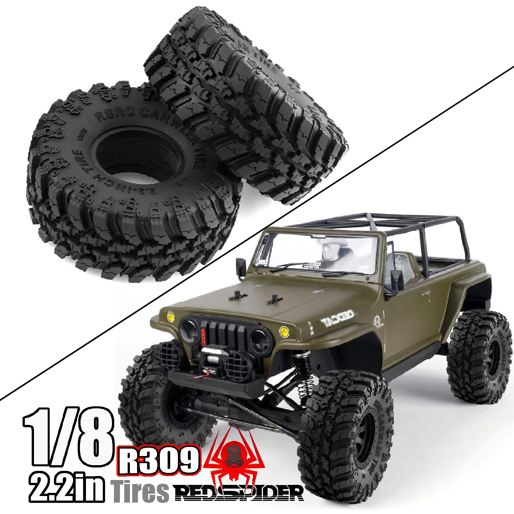 4Pcs 2.2in Crawler Tires Oversized 136mm Rubber Tyre for 1/10 RC Car Axial SCX10 90046 AXI03007 D90 Traxxas TRX4 Upgrade Parts