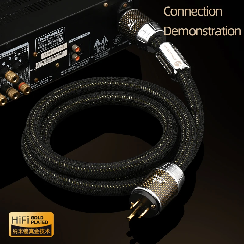 HiFi Power Cable Hi-end  OCC Gold-plated Audio Power Cord with EU/US/AU Connector for Filter Amplifier