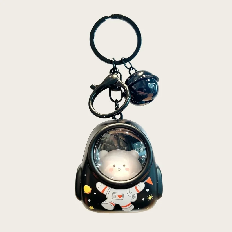Cute Luminous Astronaut Cat Schoolbag Keychain Exquisite Interesting Jewelry Pendant Gift for Boys and Girls Daily Decoration