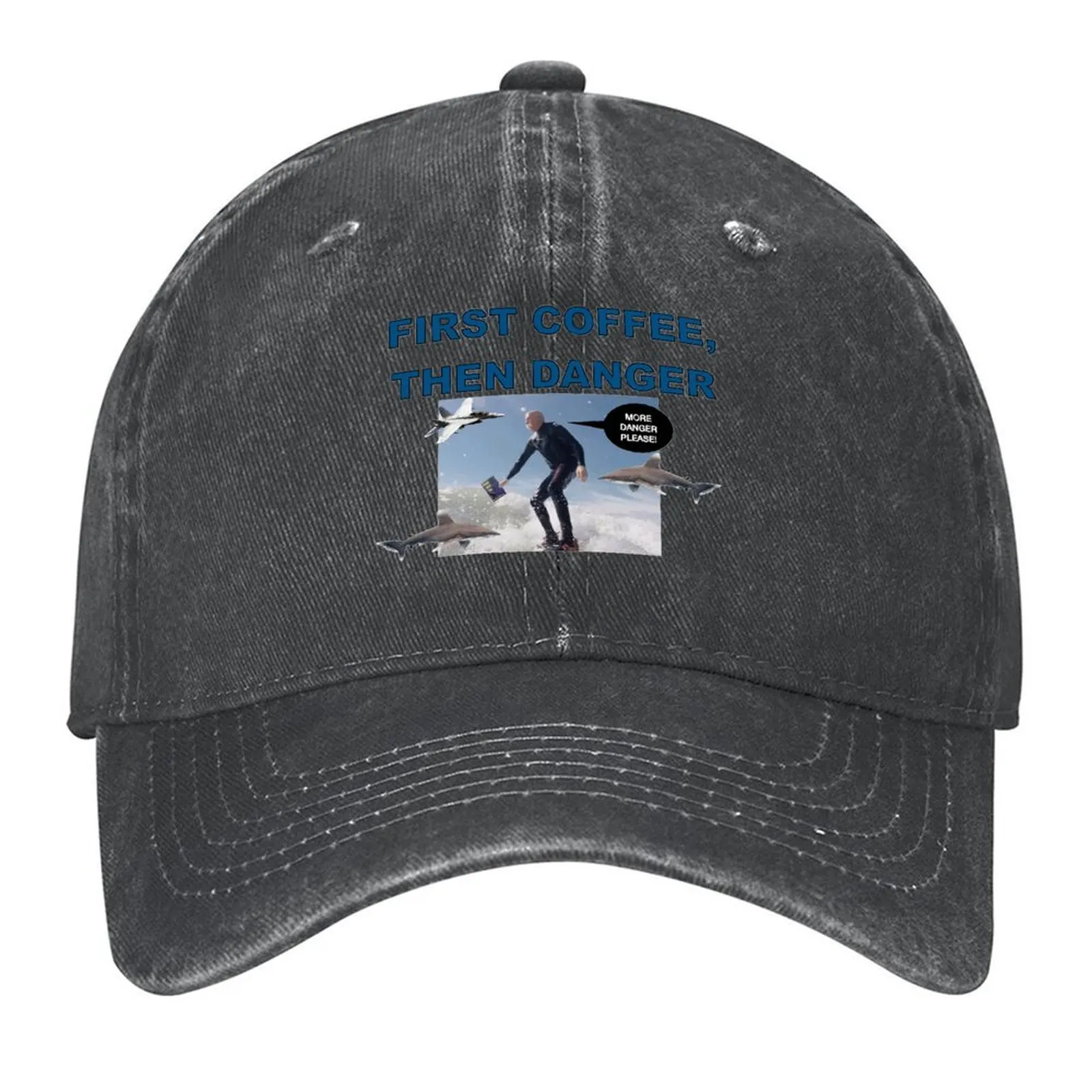 

Surfing, Coffee, and Danger Baseball Cap birthday sun hat funny hat Designer Hat Woman Hats Men's