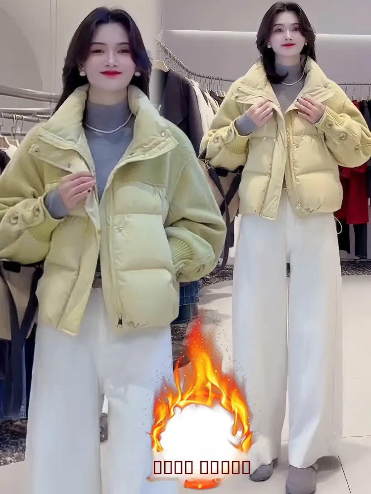 

Женская утепленная стеганая куртка-пуховик в корейском стиле с флисовой подкладкой, зимняя верхняя одежда из хлопка для повседневной носки