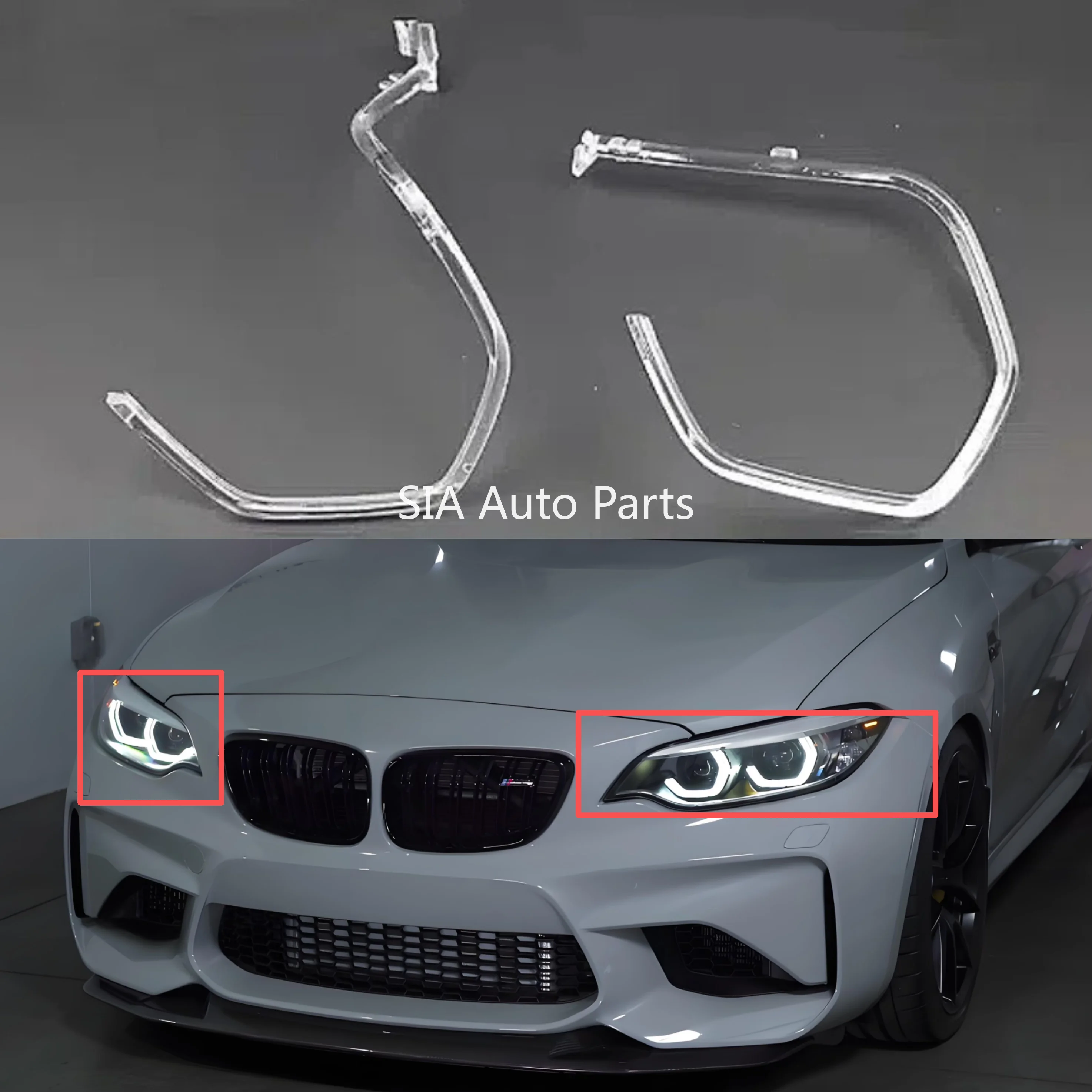 

Для BMW F22 M2 2 Series Coupe 2014-2020 Высокая конфигурация дневных ходовых огней DRL Направляющая пластина Фара Трубка Акриловая полоса