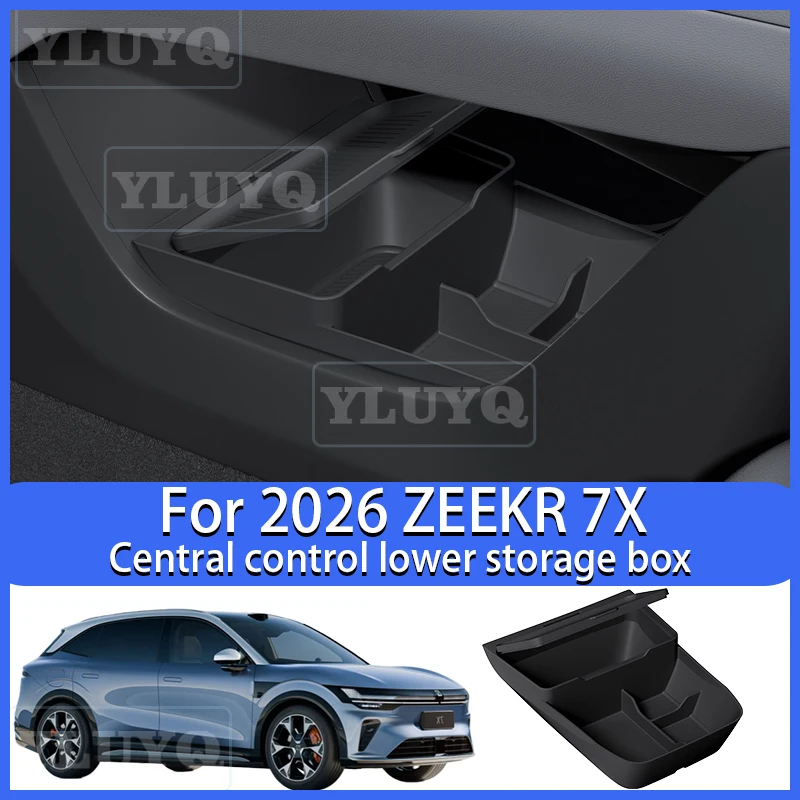 

2026 Model Zeekr 7X Car Center Console Lower Storage Box Silicone Layer Organizer Car Accessories