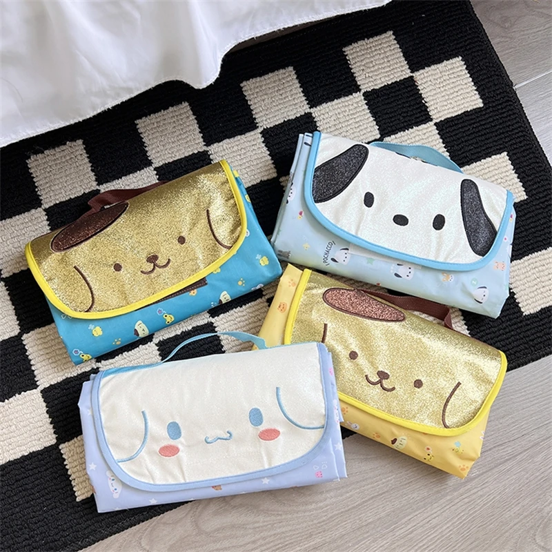 Sanrio Cute Picnic Mat Kuromi My Melody Cinnamoroll Pochacco Camping Mat Kawaii Japanese Style Glowing Mat Outdoor Waterproof