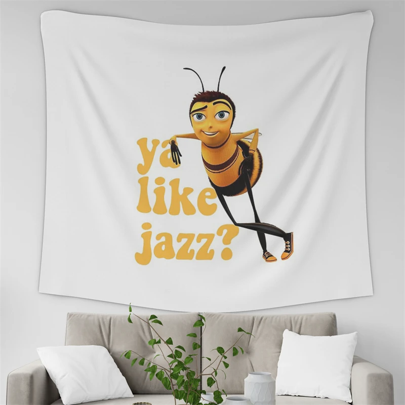 Gaslight Gatekeep Girlboss You Like Jazz Bee Movie Funny Meme Tapestry Wall Hanging Art for Bedroom Living Room Decor College