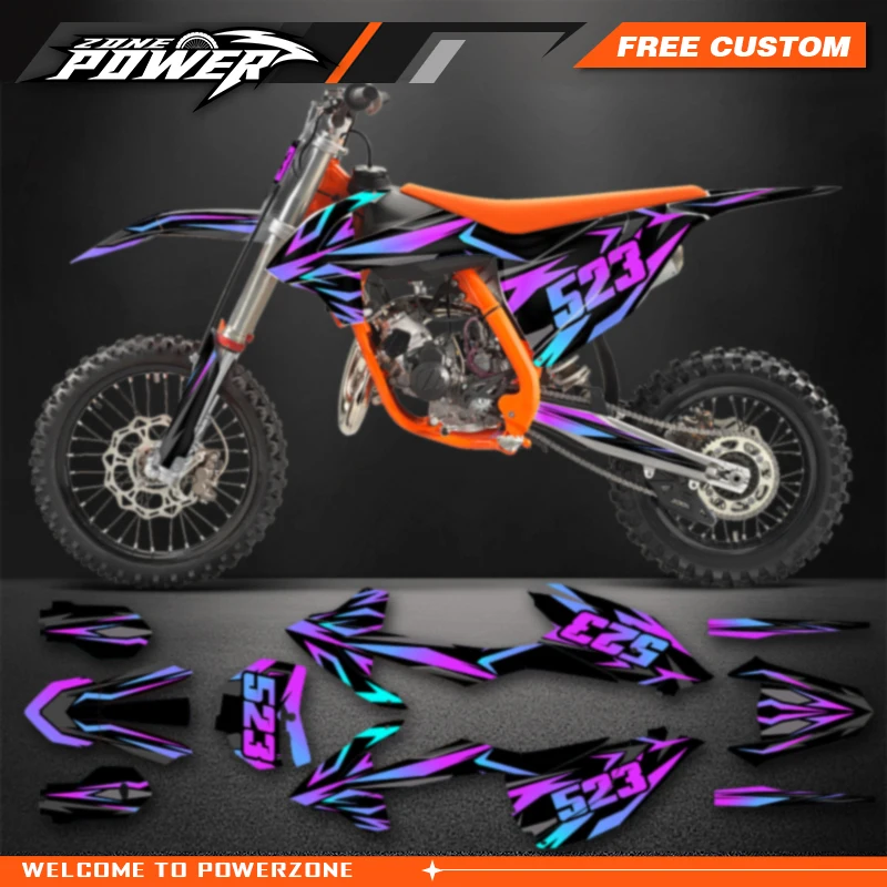 Powerzone Racing Custom Graphics Sticker Sheet Kit for KTM SX85 SX 85 2018 2019 2020 2021 2022 2023 2024 22