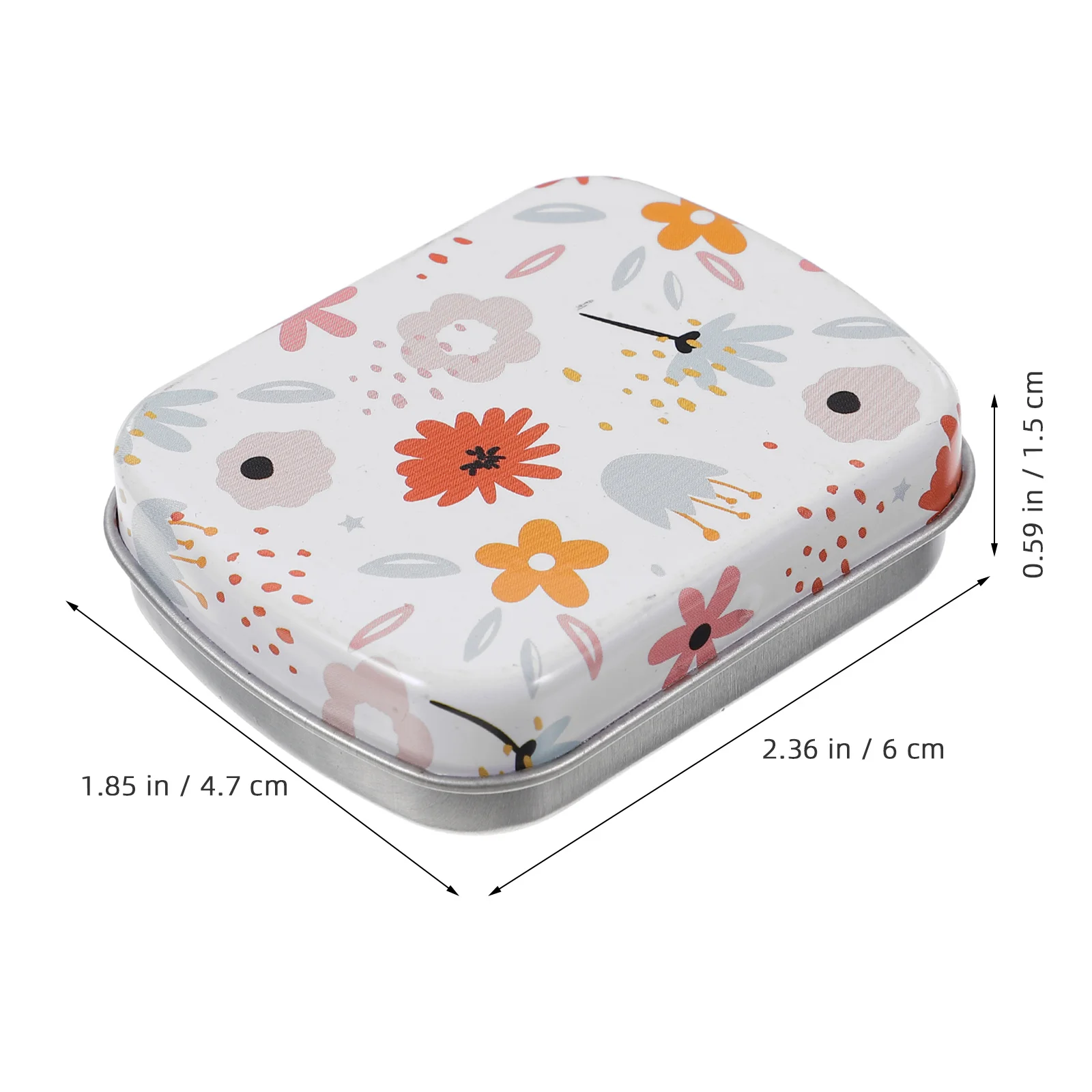 

6pcs Flower Pattern Tin Small Storage Container For Jewelry Buttons Crafts Metal With Lid Portable Tinplate Case Empty Tins