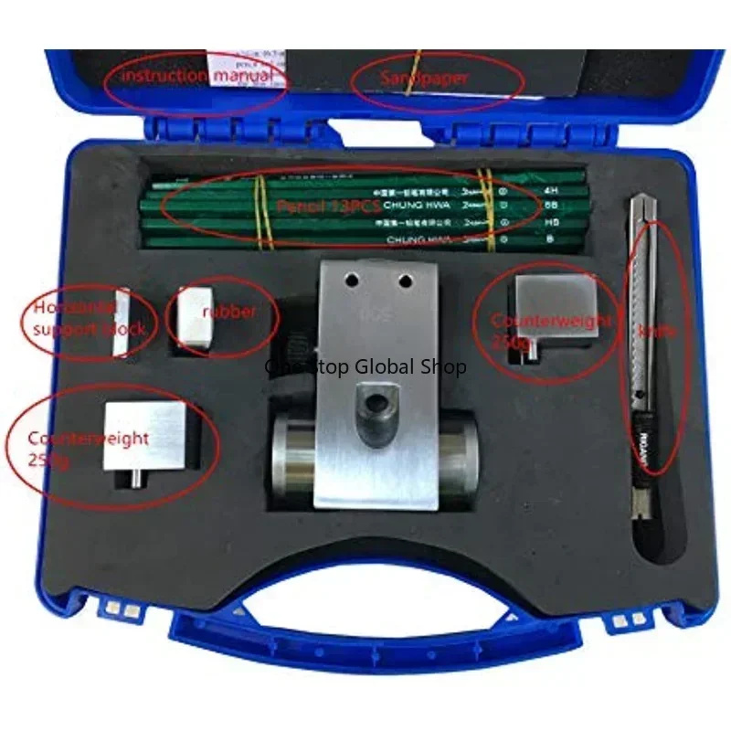 3-PIN-1 Pencil Hardness Tester D3363 500/750/1000g Weights with 13 Pcs Pencils