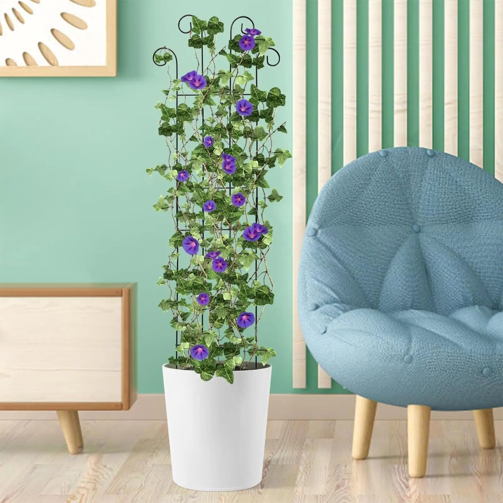 Garden Trellis For Climbing Plants 4 Pieces 32in Expandable Metal Decorative Adjustable Monstera Climbing Plant Support For