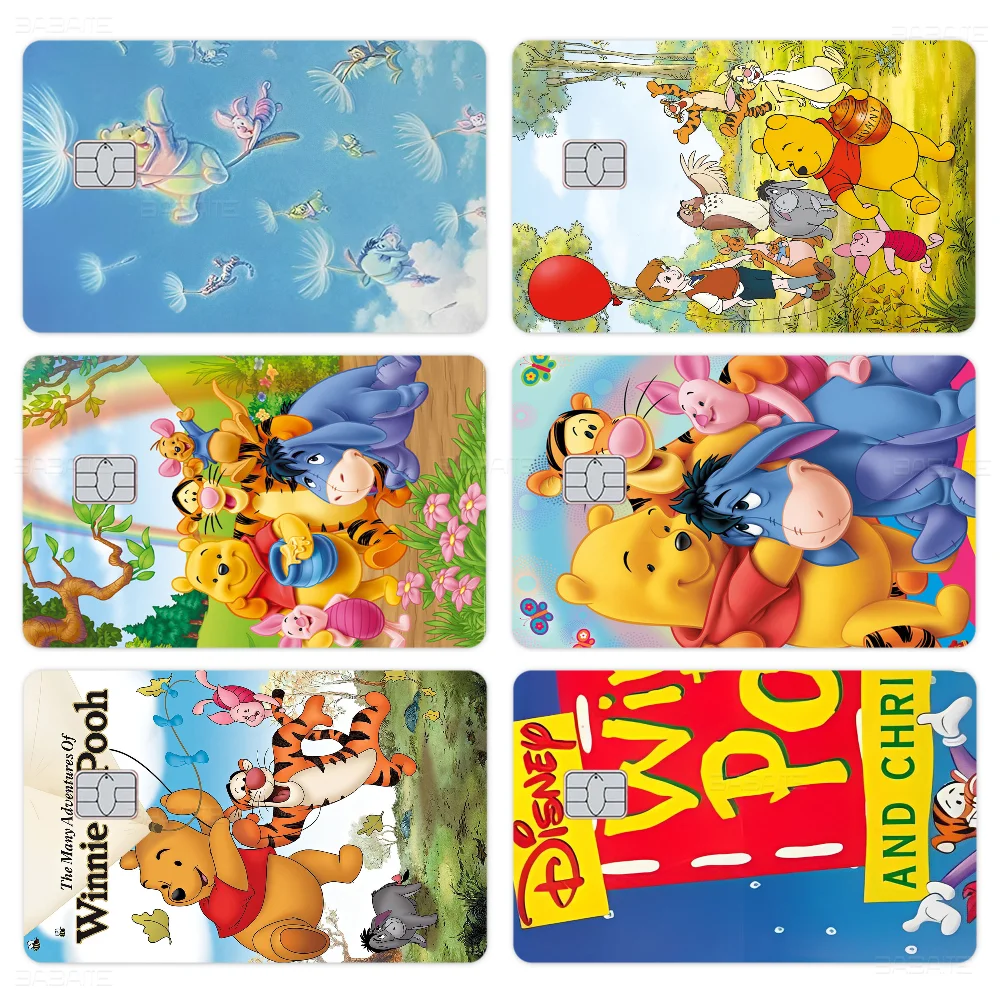 Winnie The Pooh Credit Card Skin Stickers For VISA Bank Bus Metro Access Card Protective Film Cover Sticker Decal Women