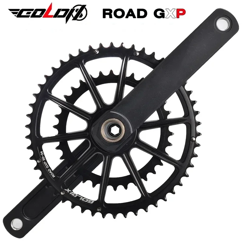 GOLDIX 165/170/172.5/175mm Road Bike Crankset arms double Chainring 50-34T/52-36T/53-39T For Directly install the crankshaft