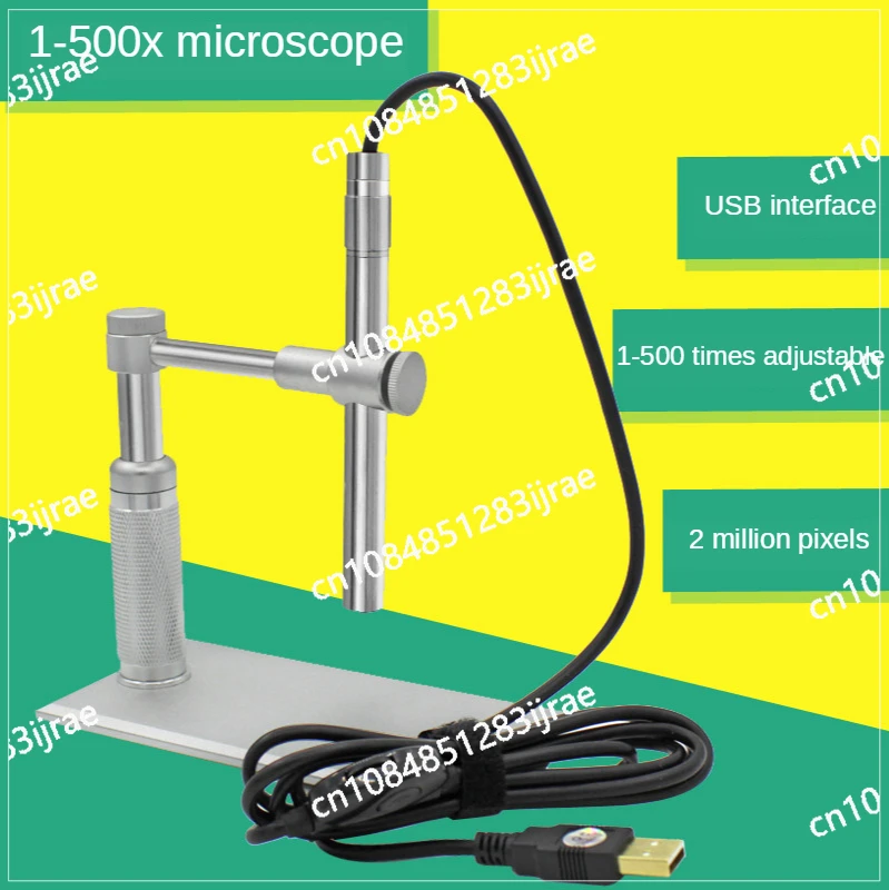 1-500X 2MP Pen Type USB Digital Microscope Endoscope 12MM 8*LED Electronic Inspection Portable Metal Aluminium Stand Holder