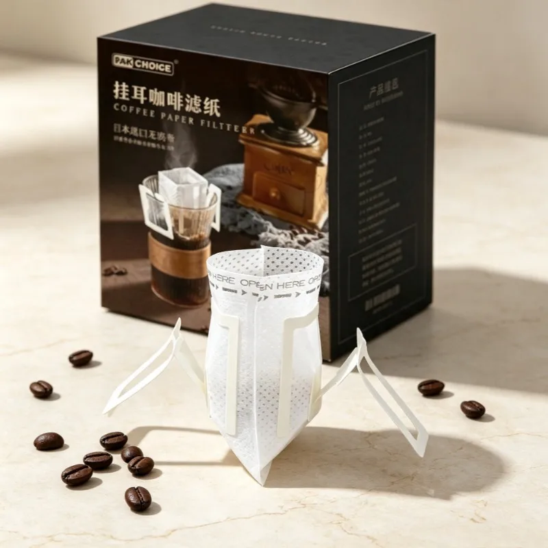 100pcs Portable Drip Coffee Filter Bag with Hanging Ears,Single Serve Coffee Filters Disposable for Travel,Camping,Home, Office