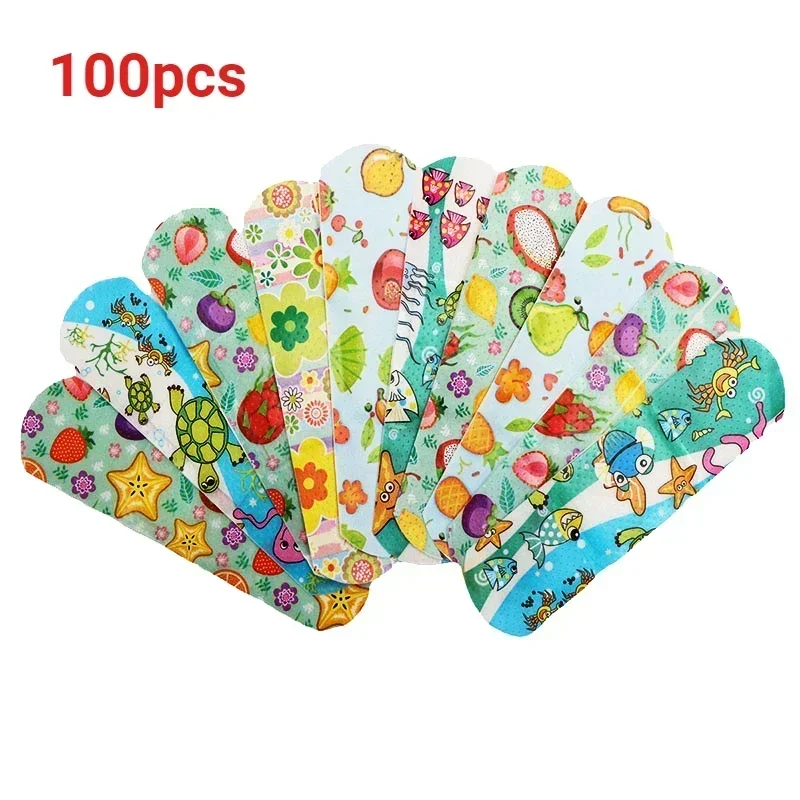 100Pcs Cartoon Transparent Band-aid Children's Cute Waterproof Hemostatic Bandage Medical Breathable Bandage Flexible Bandage