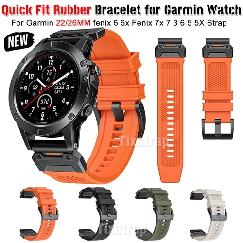 Pulsera de goma para Garmin Fenix 3, 6, 6, x 7, x 7 Pro, 5X Plus, 3HR, correa de reloj de 22/26MM para garmin Epix/Instinct, correa de reloj de silicona