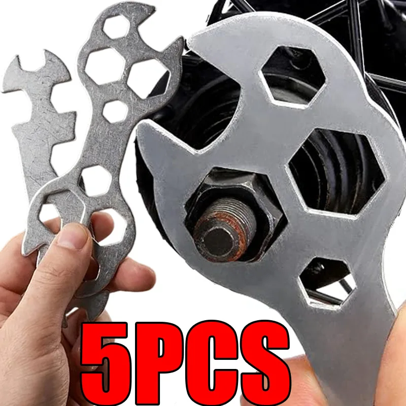 5/1PC Multi-Function Wrench Hand Repair Tool Flat Hexagonal Bicycle Spanner Inner Hole Bike Wrench for Cycling Maintenance