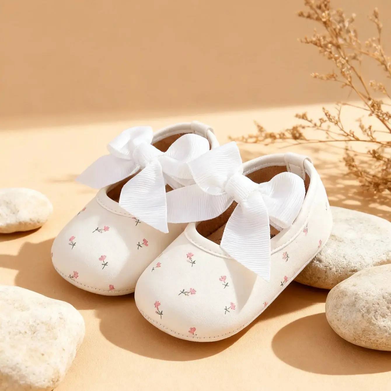 

Baby girl flat shoes anti slip embroidered bow princess wedding shoes baby and toddler shoes