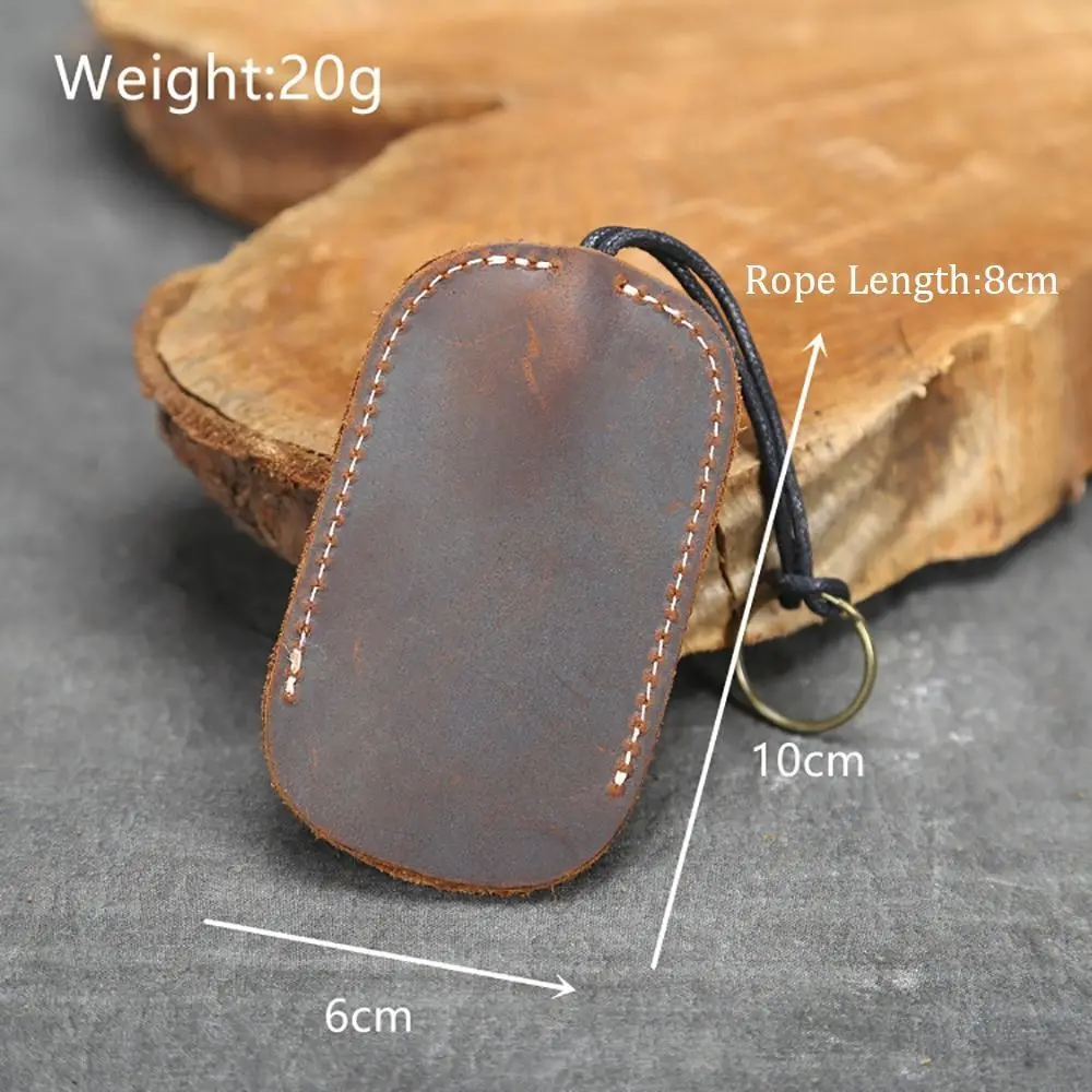 Portable Key Sleeve Retro Crazy Horse Leather Key Case Car Keychain Holder