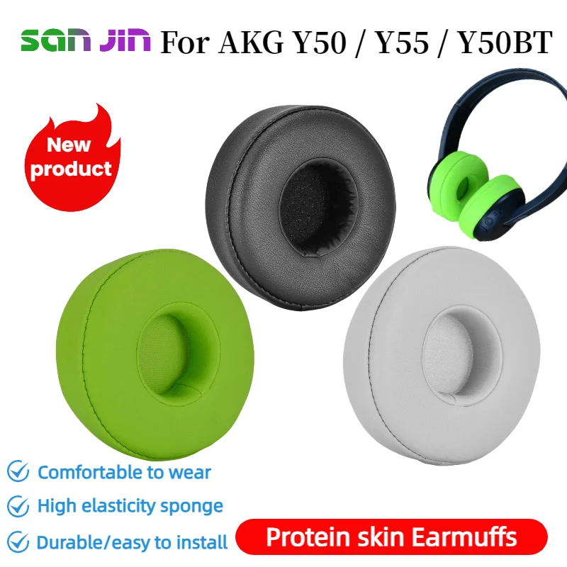 

SANJIN Replacement Protein skin memory sponge Ear Pads For AKG Y50 / Y55 / Y50BT Headset Earmuff Repairing Parts Perfect fit