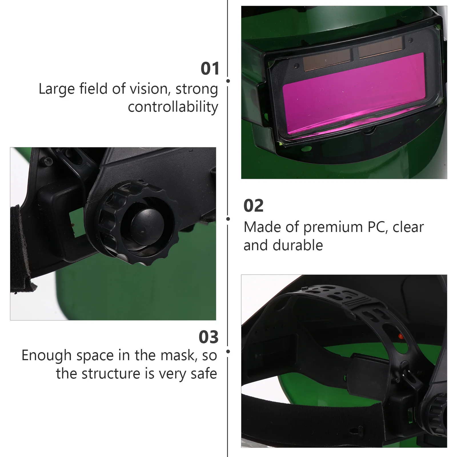 

Auto Darkening Mask Solar Rechargeable High Strength Flame Retardant Safety Arc Welding Protection Dimming Welding