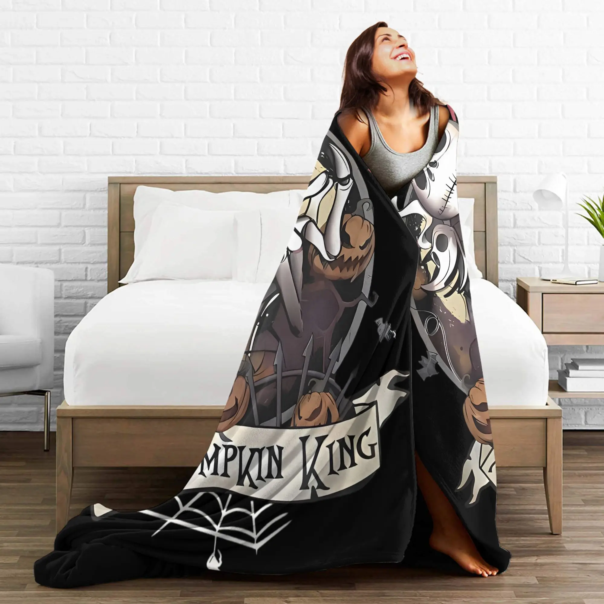 كابوس قبل عيد الميلاد بطانية متعددة الأحجام دافئة مريحة رقيق رمي البطانيات للأريكة والأريكة والسرير #6