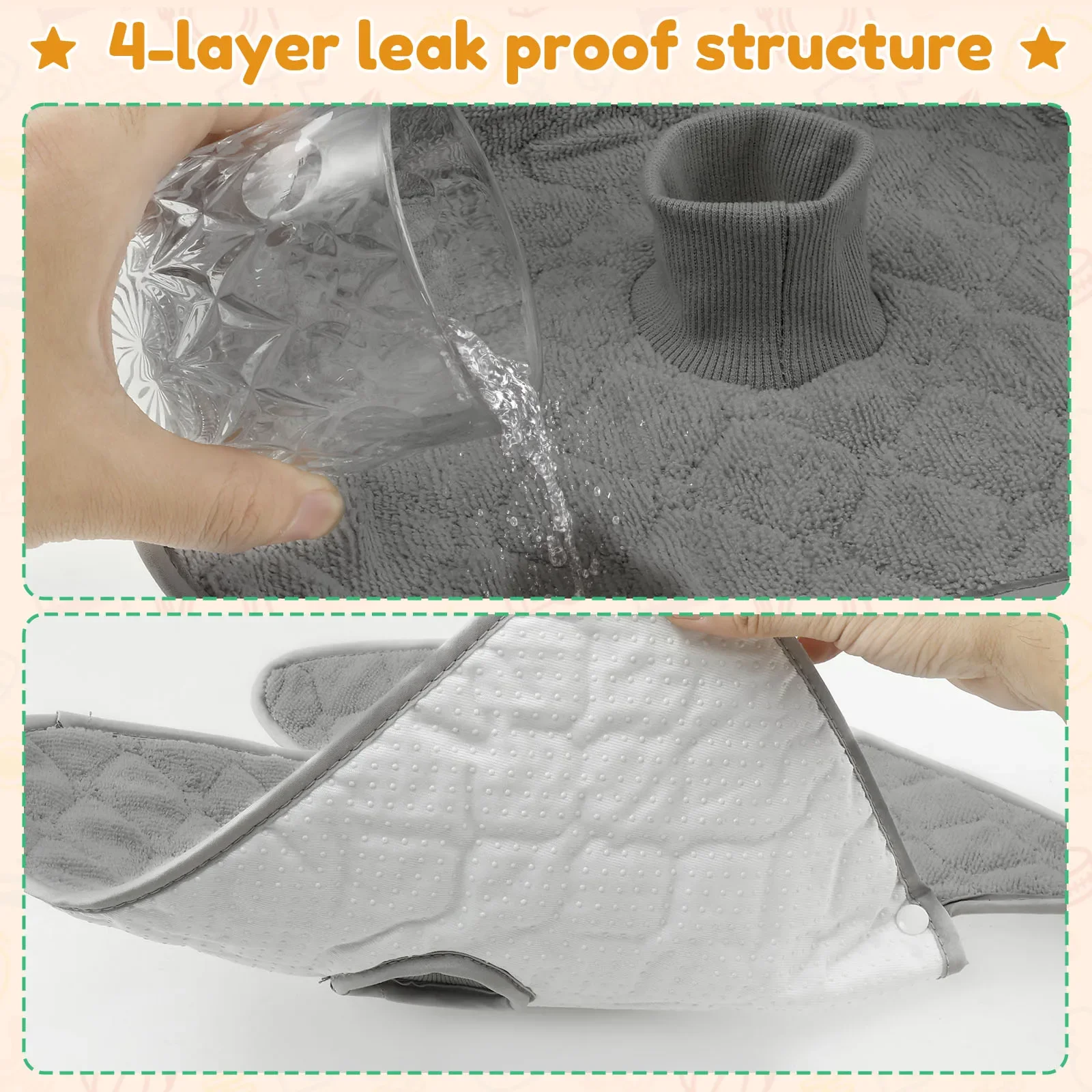2 Pcs Baby Piddle Pad Polyester Toilet Training Piddle Pad Cover 4 Layer Leakproof Infant Car Seat Protector Stroller Seat Pad view 3