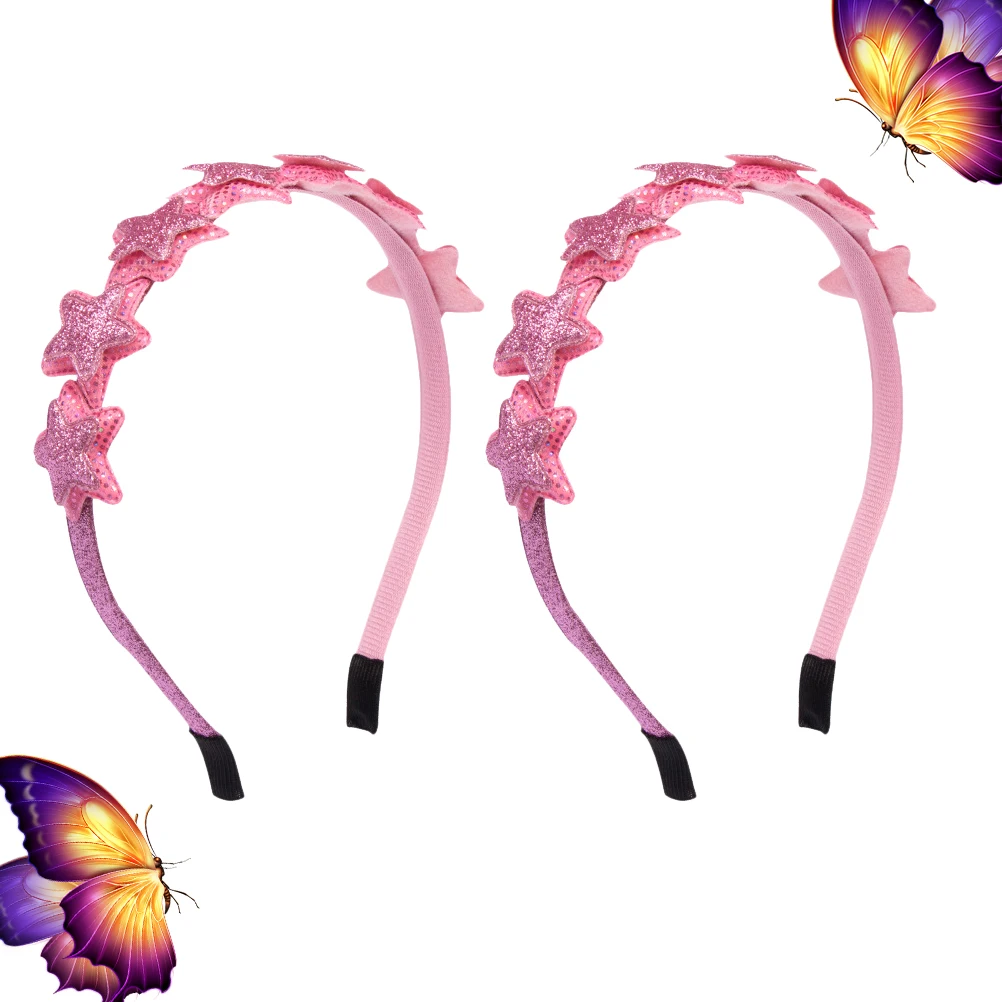 

2PCS Heart Headbands Girls Lightweight Comfortable Party Birthday Party Headdress Cosplay Hair Hoop Photo Props