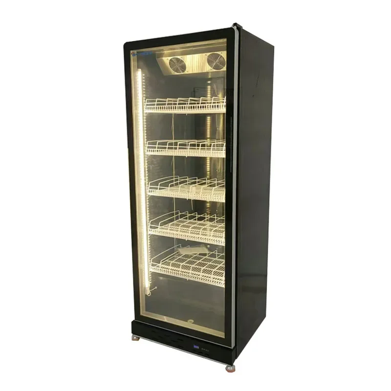 

#Customized Commercial Glass Door Luxury Beverage Showcase Upright Display Freezer