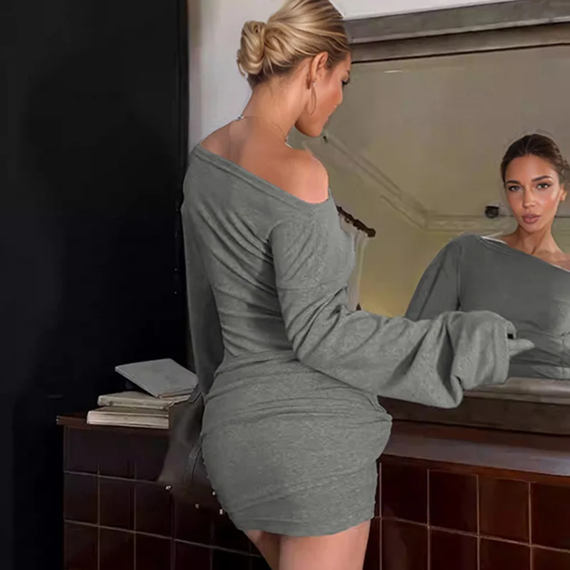 فستان قصير مكشكش مكشوف الأكتاف من Ticketsx فستان نسائي أنيق بدون ظهر عالي الخصر مرقع موضة جديدة ملابس الحفلات النسائية