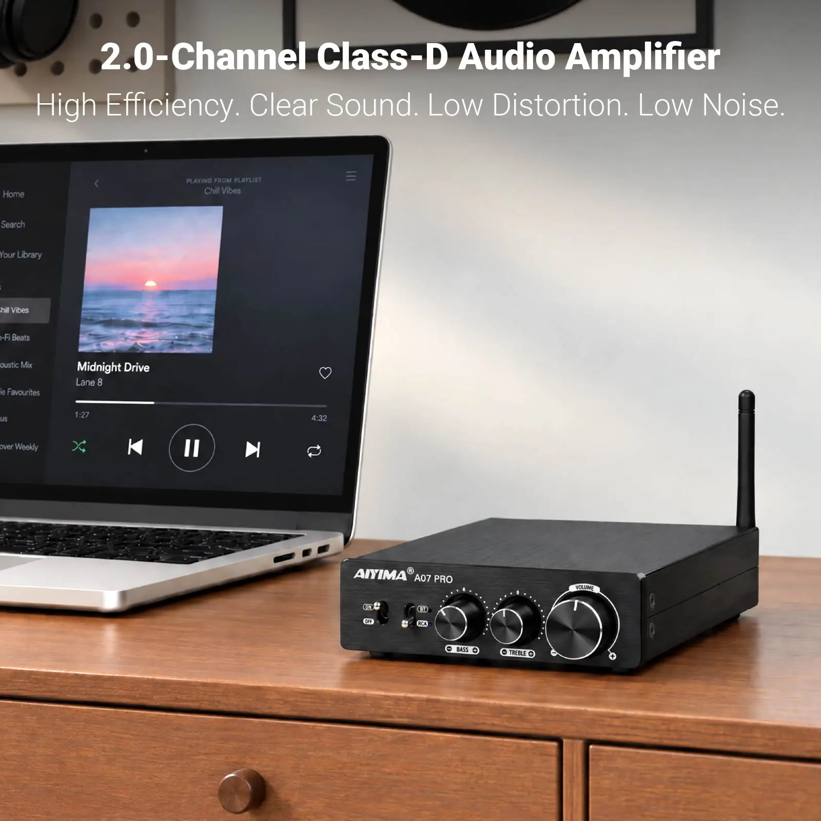 AIYIMA A07 PRO Bluetooth 증폭기 TPA3255 QCC304X 스테레오 ... - 4