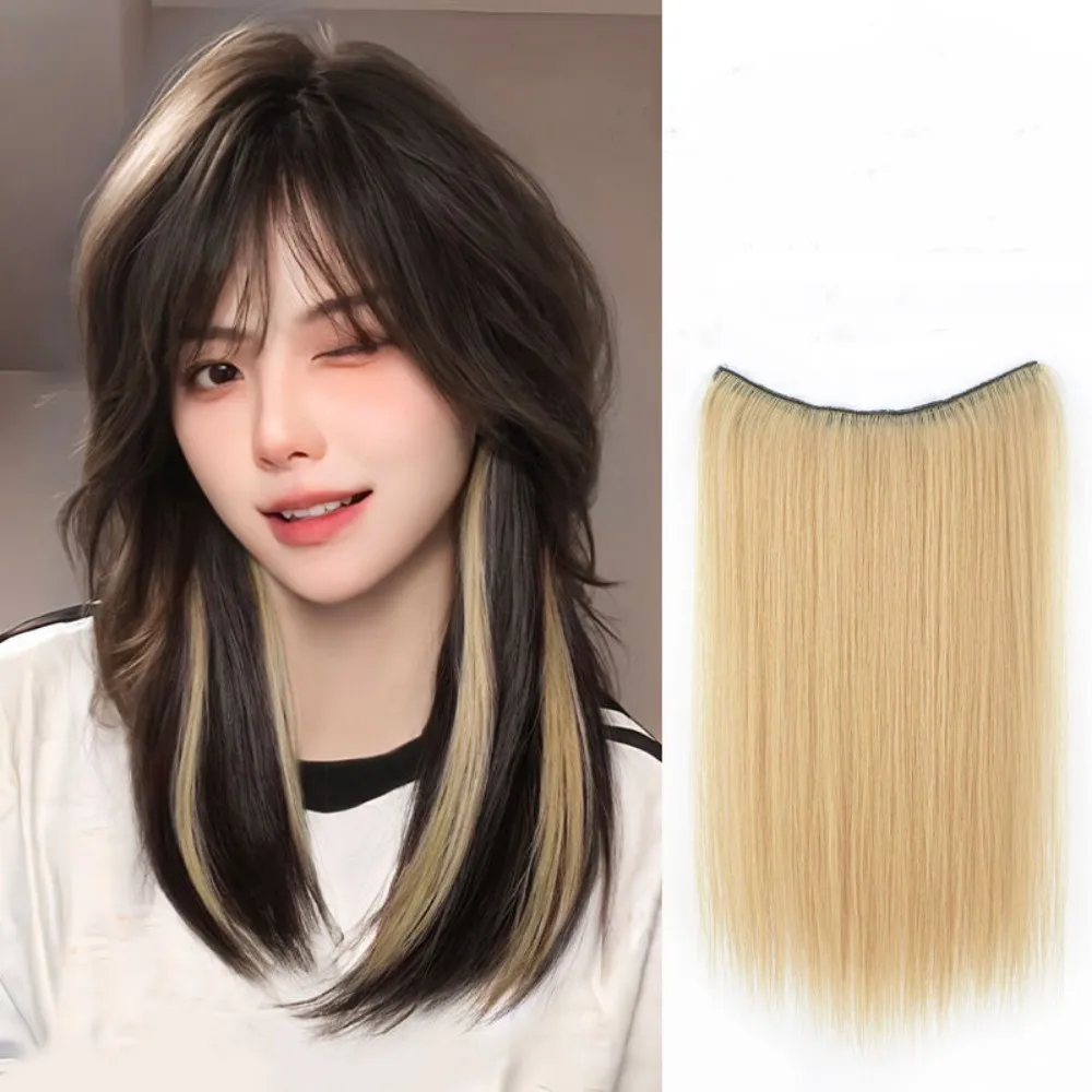 วิกผมสังเคราะห์แบบคลิปในชิ้นเดียวย้อมอเนกประสงค์สําหรับผมสีขาว ให้ความรู้สึกเป็นธรรมชาติและต่อผมง่าย ชิ้นวิกผมแบบไม่มีรอยต่อ