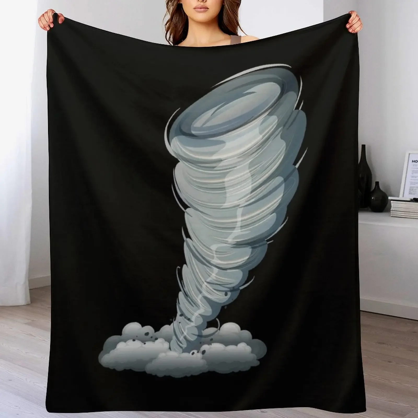 

Tornado Storm Weather Gift Throw Blanket Furrys Soft Beds Travel Cute Plaid Blankets