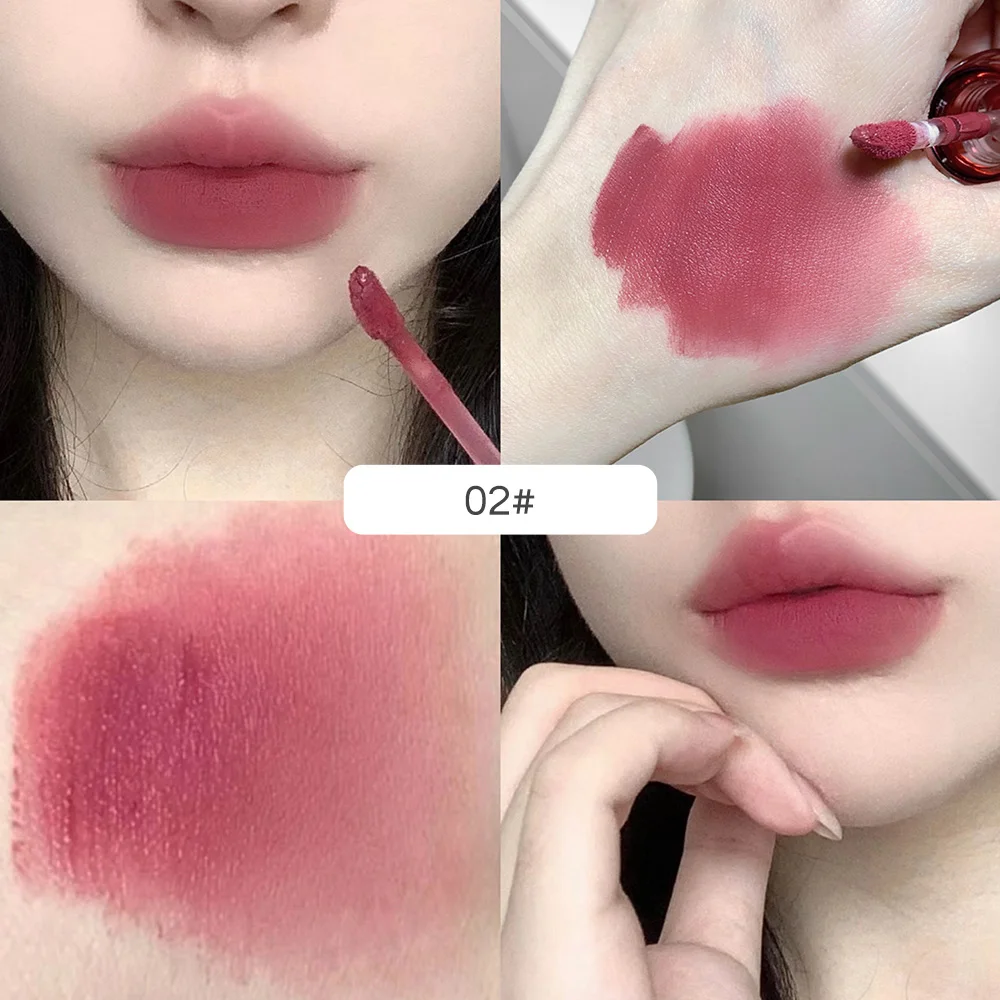 SHAQINUO Art Lip Glaze Matte Velvet Lipstick Lasting Makeup Mist Color Rendering Lipstick